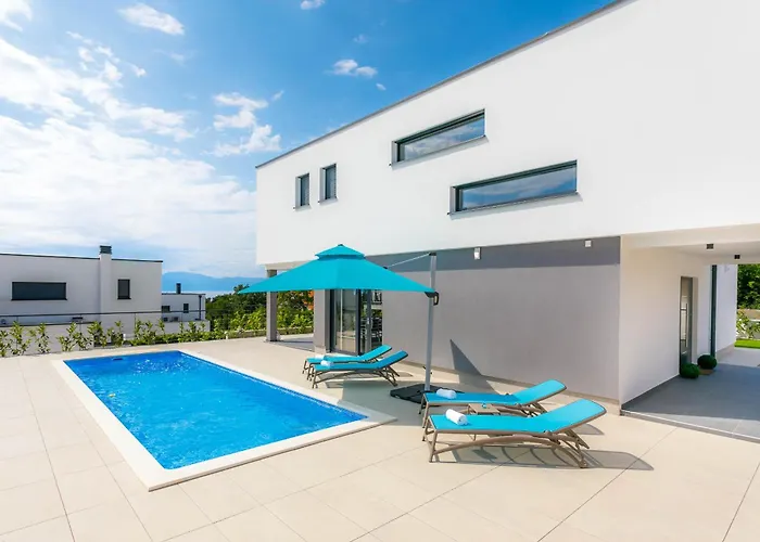 Deluxe With Swimming Pool, Whirlpool On The Roof Terrace With A Beautiful Sea View - By Traveler Tourist Agency Krk Id 2125 I